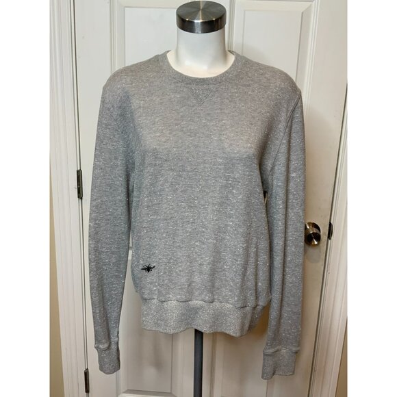 Dior Gray Crew Neck White Speckle Sweatshirt, Size Small - Picture 1 of 10